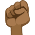 a fist raised in solidarity